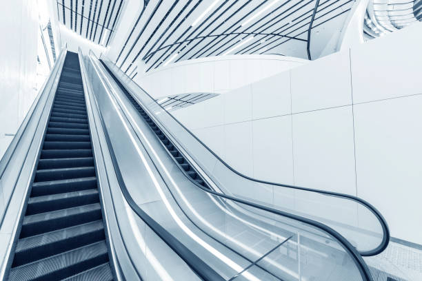istock Interior view of escalator in modern architecture 1437913411