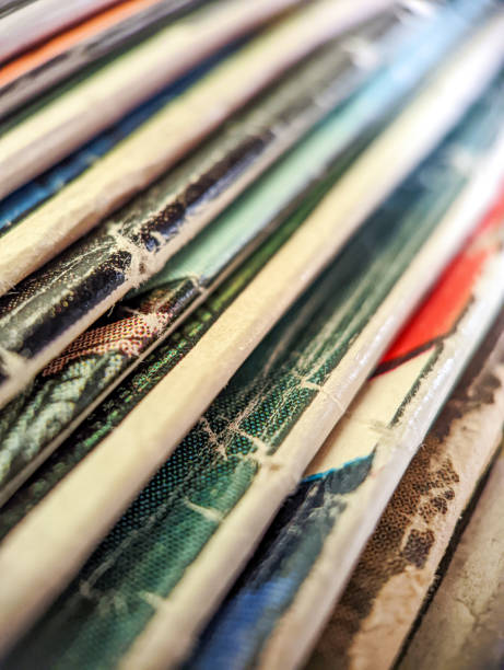 istock Old vintage comic books stack creates colorful background paper texture with abstract shapes 1437917590