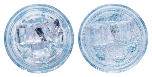 istock Mineral water or vodka with ice in a glass 1437918010
