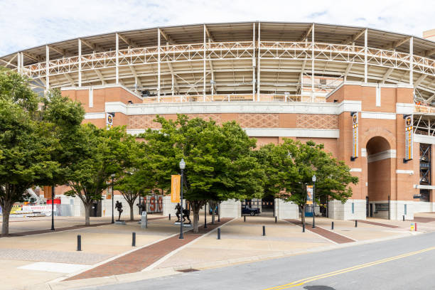 테네시 주 녹스빌에있는 테네시 대학의 닐랜드 스타디움. - neyland stadium 뉴스 사진 이미지