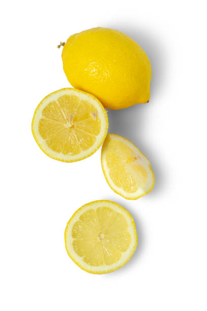 istock Lemon slices isolated on white background. Clipping path. 1437924039