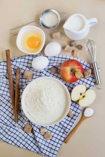 istock Ingredients for baking on beige background 1437924223