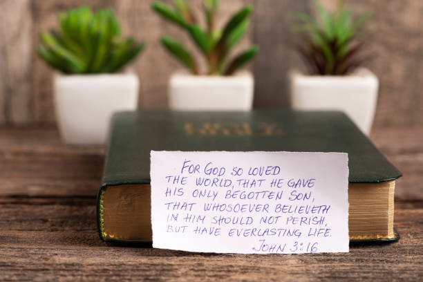 istock Handwritten Bible quote 1437924232