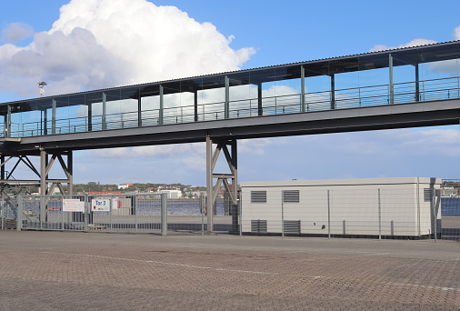 Kiel, Germany – September 05, 2020: Main building of the german Schwedenkai Stena Line building in Kiel