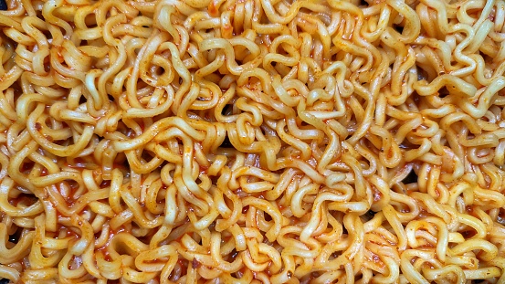 Spicy fried noodles ready to eat