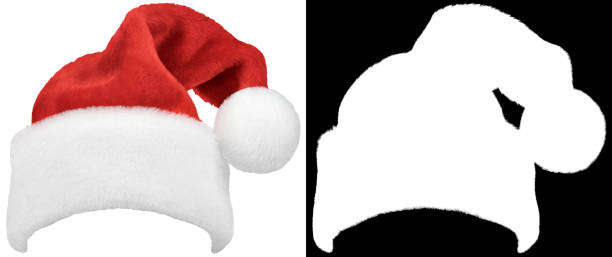 istock Santa Claus red cap isolated on white 1437928478