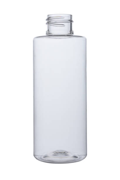 istock Empty open bottle made of transparent plastic for liquids and hygiene. Isolated on a white background. 1437931478