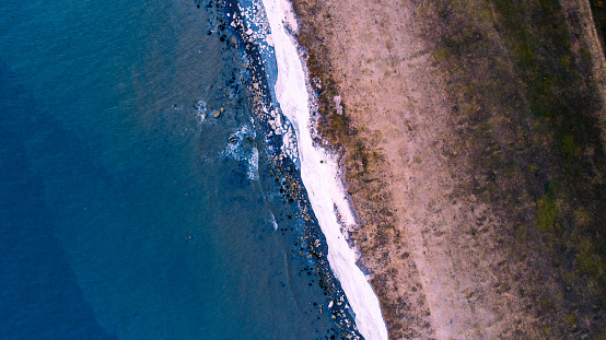 This drone shot was taken at Eastbourne, seaford near the seven sisters cliff, Seaford head, Sussex,England UK
