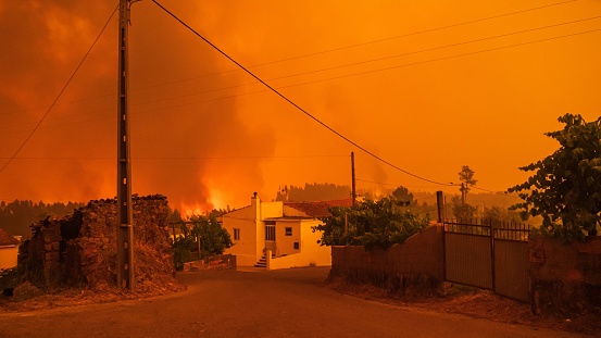 The Pedrogao Grande area in Portugal during wildfires