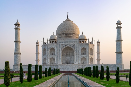 A view of the Taj Mahal in Agra, India