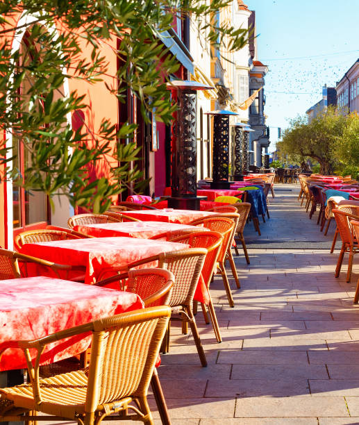 istock Tables restaurant terrace  Gyor Hungary 1437938905