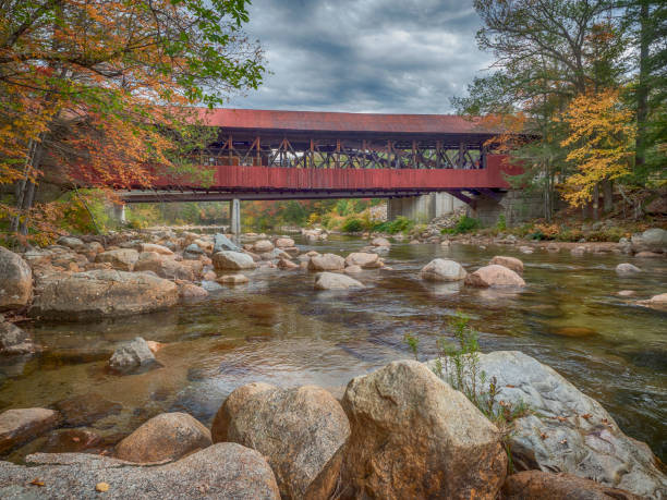 istock Covered bridge during the New England fall season 1437939166