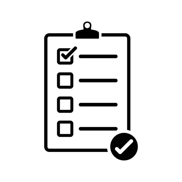 Document simple icon with checkbox on white background. Vector illustration in HD very easy to make edits. triage stock illustrations