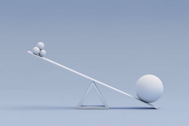 istock Blue balanced geometric shapes 1437945625