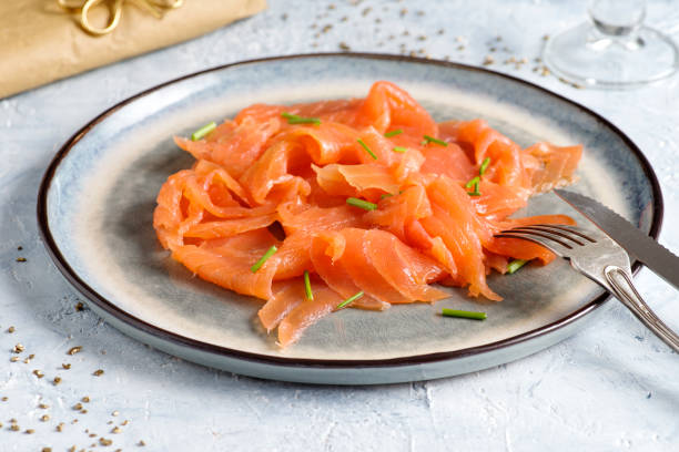 istock Slices of smoked salmon. 1437951382