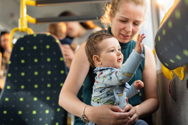 istock Mother and son in the bus 1437952795