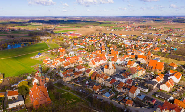 istock Panoramic view from the drone on the city Prusice. Poland 1437967673