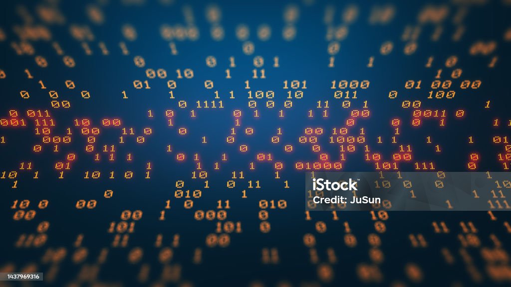 Digital Screen With Encryption Data Background Big Data With Binary ...