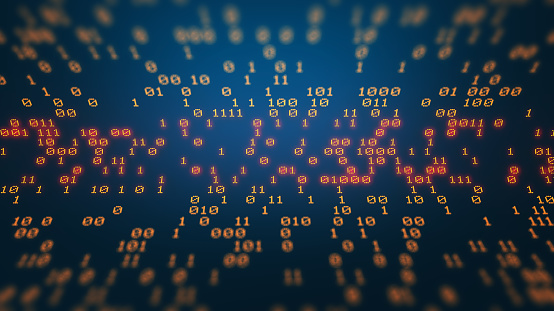 Digital Screen With Encryption Data Background Big Data With Binary ...