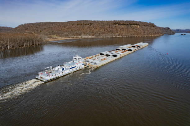 istock Towboat and barges on the Mississippi River 1437971478