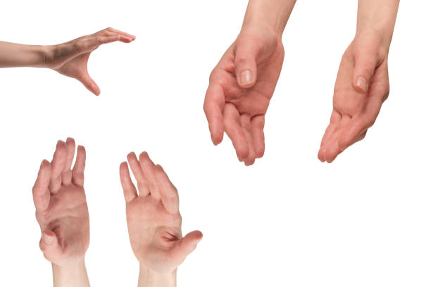istock Woman hand isolated on a white background. 1437974083