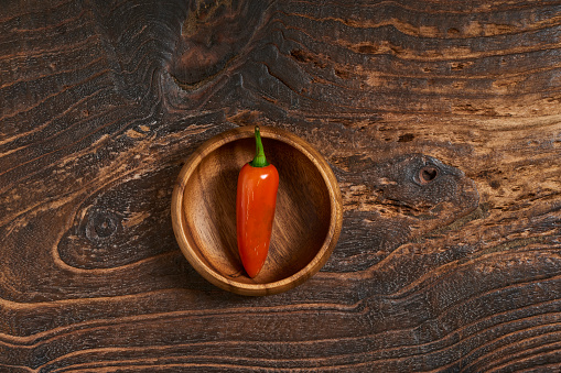 Close-Up of Jalapeno Pepper Against Wooden Background