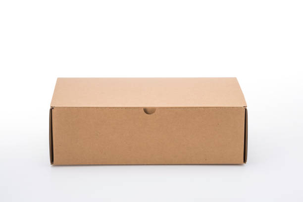 Paper cardboard box isolated on white background with clipping path.