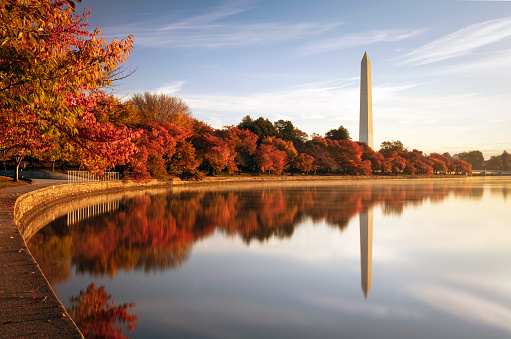 The Tidal Basin on the Washington DC Mall in spectacular fall colors