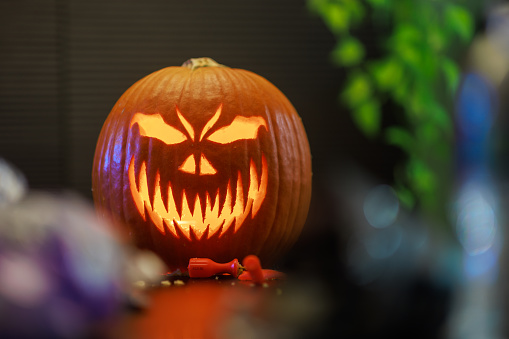 Jack O'Lantern - Pumpkin Carving - Scary Halloween Decorations - In Home