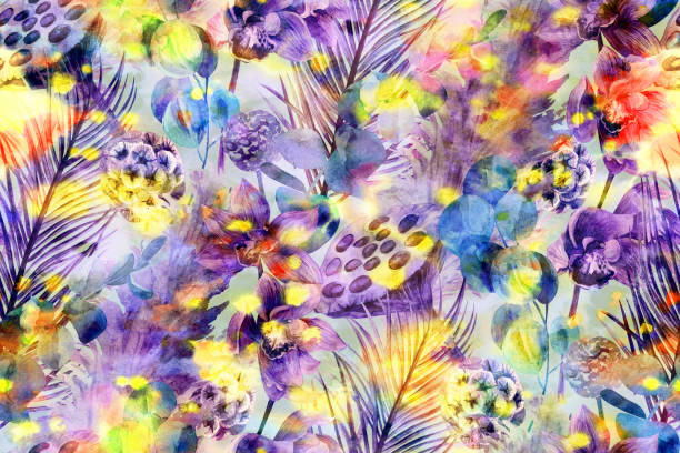 istock fantastic seamless pattern with dried flowers in the glow of the stars 1437987700