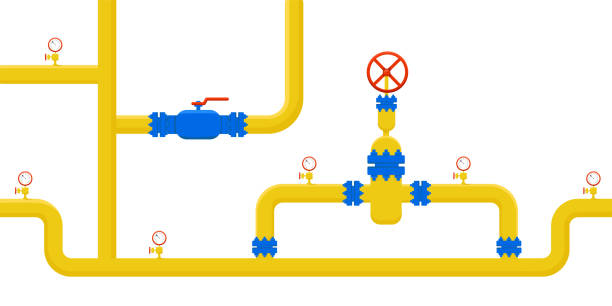Gas pipeline construction background. Gas pipeline construction background. Vector stock illustration isolated on white background for banners, posters with notification and announcement. EPS10 natural gas pipeline clip art stock illustrations