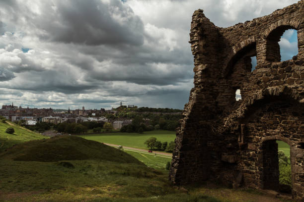 Ancient ruins with view of Edinburgh