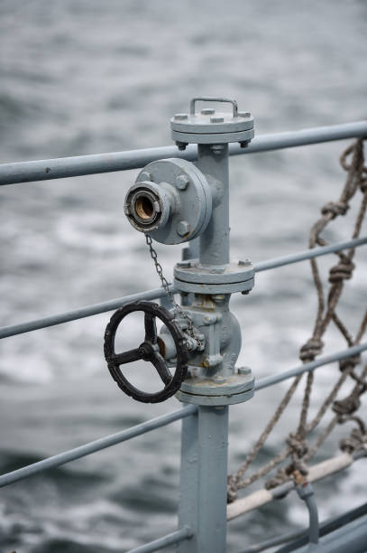 istock Industrial pipe detail on a military vessel 1437990071