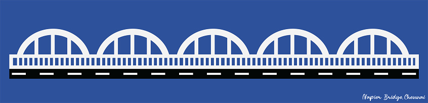Chennai Napier bridge Vector illustration