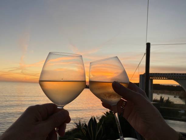 istock Sunset horizon in wineglass 1437993264