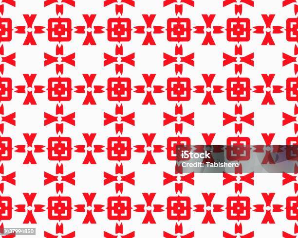 Red Robin Repeating Patterns Abstract Red Seamless Repeat Pattern Flat Style Ornament Geometric ...