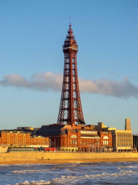 Blackpool Tower and Modern Promenade Blackpool tower and modern promenade Blackpool Tower stock pictures, royalty-free photos & images