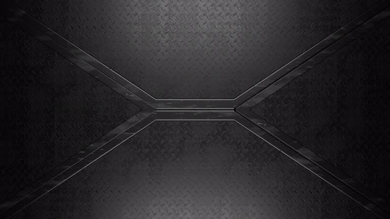 Steel gate transition on transparent background.