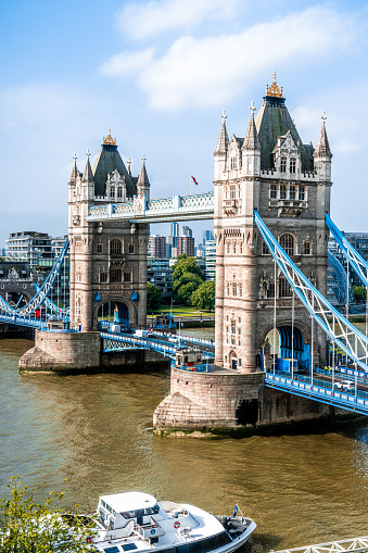 London Tower Bridge Bright Blue Sky