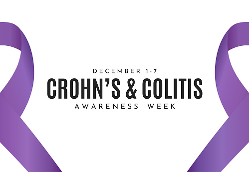 Crohn's and Colitis Awareness Week card, background, December 1-7. Vector illustration. EPS10