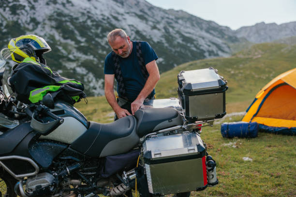 istock Motorcycle adventure in the mountains 1438011304