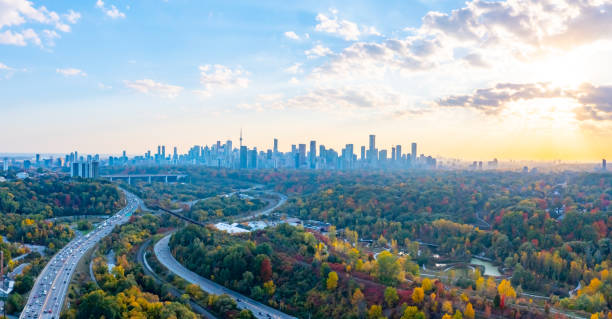 istock Aerial Bayview Ave. and Rosedale in Autumn, Toronto, Canada 1438011663