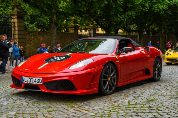 Fulda, Germany - 13 July 2019: red Ferrari F430 Type F131 cabrio