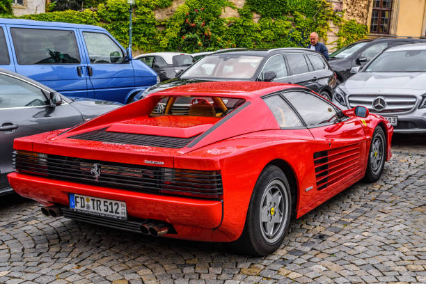 Fulda, Germany - 13 July 2019: red Ferrari Testarossa Type F110 coupe