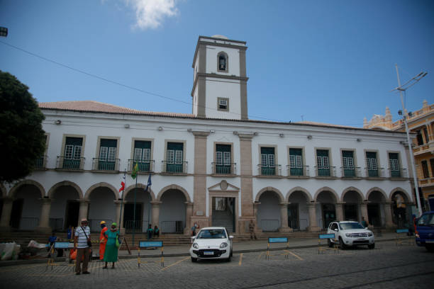 salvador, bahia, brazil - august 28, 2022: view of the old building where the city council of Salvador works.