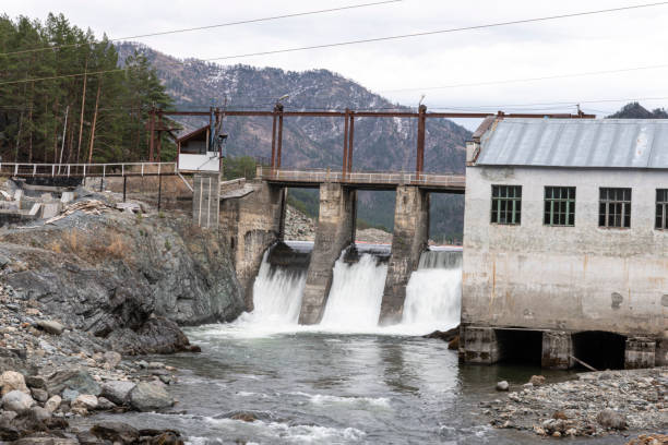 istock Chemal river. Chemal HPP. Chemal hydroelectric power station in Altai. 1438023219