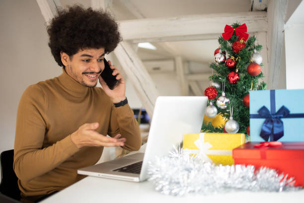 istock Portrait of a young man celebrating New Year 1438023751