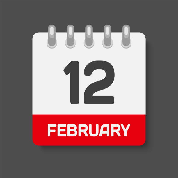 istock Icon day date 12 February, template calendar page 1438025015
