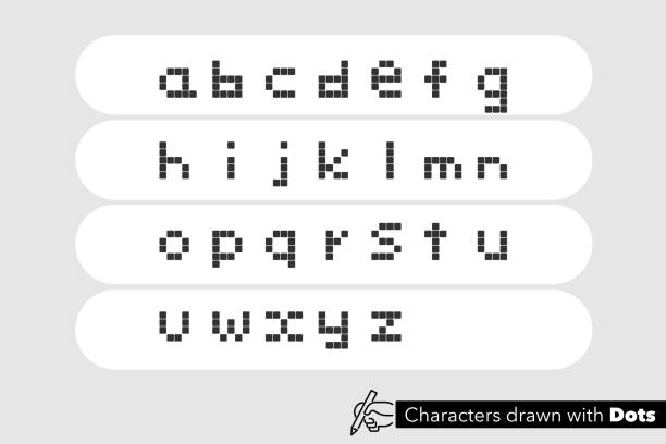 ドットで形成されたアルファベットの小文字 - アイコンセットの