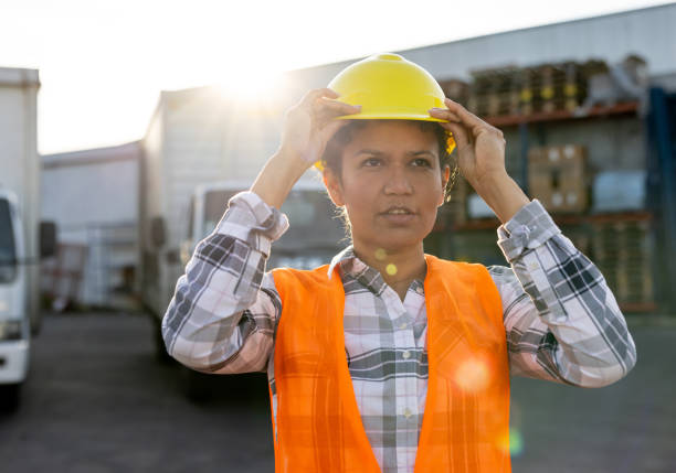istock Female truck driver getting ready to hit the road 1438034493